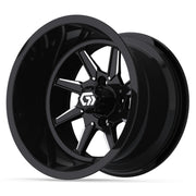 Reaper Ultra-Wide 14 inch GTW golf cart wheel - Black / Silver