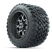 GTW® Vortex 2 Matte Gray/Machined 12 in Wheels with 20X10-12 Nomad Steel Belt Radial All-Terrain Tires – Full Set