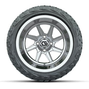 GTW Reaper Chrome 14 in Wheels with 23X10-R14 Maverick Steel Belted Radial All-Terrain Tires – Full Set