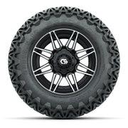 GTW® Stealth Black/Machined 12 in Wheels with 23X10.5-12 Predator All-Terrain Tires – Full Set