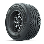 GTW® Vortex 2 Matte Gray/Machined 12 in Wheels with 255/55-R12 Fusion GTR Steel Belt Radial Street Tires – Full Set