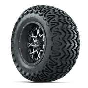 GTW® Vortex 2 Matte Gray/Machined 12 in Wheels with 23X10.5-12 Predator All-Terrain Tires – Full Set