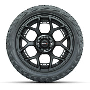 GTW MadJax® Flow Form Evolution Matte Black 15 in Wheels with 23x10.00-R15 Maverick All-Terrain Tires – Full Set
