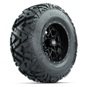 GTW® Vortex 2 Matte Black 12 in Wheels with 25X10-12 Barrage Mud Tires – Full Set