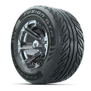 GTW® Specter Chrome 12 in Wheels with 255/55-R12 Fusion GTR Steel Belt Radial Street Tires – Full Set