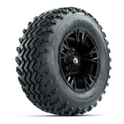 GTW® Vandal Matte Black/Machined 12 in Wheels with 23X10.00-12 Rogue All-Terrain Tires – Full Set