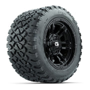 GTW® Shogun Gloss Black 12 in Wheels with 20X10-12 Nomad Steel Belt Radial All-Terrain Tires – Full Set