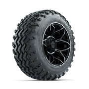 GTW Stellar Machined/Black 12 in Wheels with 22x11.00-12 Rogue All Terrain Tires – Full Set