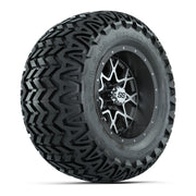 GTW® Vortex 2 Matte Gray/Machined 12 in Wheels with 23X10.5-12 Predator All-Terrain Tires – Full Set