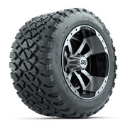 GTW® Storm Trooper Black/Machined 12 in Wheels with 20X10-12 Nomad Steel Belt Radial All-Terrain Tires – Full Set