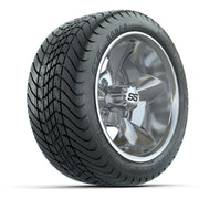GTW® Godfather Chrome 12 in Wheels with 215/35-12 Mamba Street Tires – Full Set