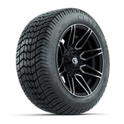GTW® Stealth Black/Machined 12 in Wheels with 255/50-12 Excel Classic Street Tires – Full Set