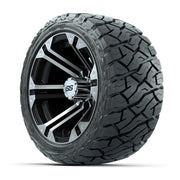 GTW Specter Black/Machined 12 in Wheels with 215/40-R12 Maverick Low-Profile All-Terrain Tires – Full Set