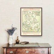 Vintage Map of Augusta National Golf Course, 1954