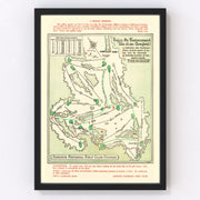 Vintage Map of Augusta National Golf Course, 1954