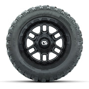 Set of (4) 12 in GTW® Titan Machined & Black Wheels with 22x11-R12 Nomad All-Terrain Tires