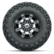 GTW Tempest Black/Machined 10 in Wheels with 22x11-10 Predator All-Terrain Tires – Full Set