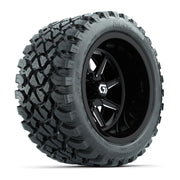 GTW Reaper Black/Machined 14 in Wheels with 23X10-R14 Nomad Steel Belt Radial All-Terrain Tires – Full Set