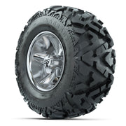 GTW Godfather Chrome 10 in Wheels with 20x10-10 Barrage Mud Tires – Full Set