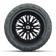GTW Viper Gloss Black 14 in Wheels with 23X10-R14 Maverick Steel Belted Radial All-Terrain Tires – Full Set