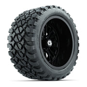 GTW Viper Gloss Black 14 in Wheels with 23X10-R14 Nomad Steel Belt Radial All-Terrain Tires – Full Set
