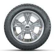 GTW® Godfather Chrome 12 in Wheels with 215/40-12 Excel Classic Street Tires – Full Set