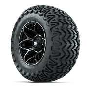 Set of (4) 12 in GTW® Stellar Machined & Black Wheels with 23x10.5-12 Predator All-Terrain Tires