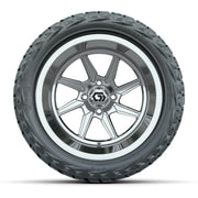 GTW Reaper Chrome 15 in Wheels with 23X10-R15 Maverick Steel Belted Radial All-Terrain Tires – Full Set