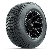 GTW® Stellar Black/Machined 12 in Wheels with 255/50-12 Excel Classic Street Tires – Full Set