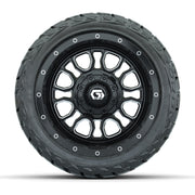 GTW Volt Black/Machined 12 in Wheels with 215/40-R12 Maverick Low-Profile All-Terrain Tires – Full Set