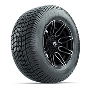 GTW® Stealth Black/Machined 12 in Wheels with 255/50-12 Excel Classic Street Tires – Full Set