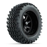 GTW Reaper Black/Machined 14 in Wheels with 23X10-R14 Rogue All-Terrain Tires – Full Set