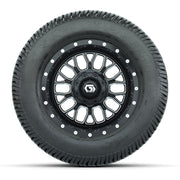GTW® Helix Black/Machined 12 in Wheels with 255/50-12 Excel Classic Street Tires – Full Set