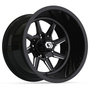 Reaper Ultra-Wide 14 inch GTW golf cart wheel - Black / Silver