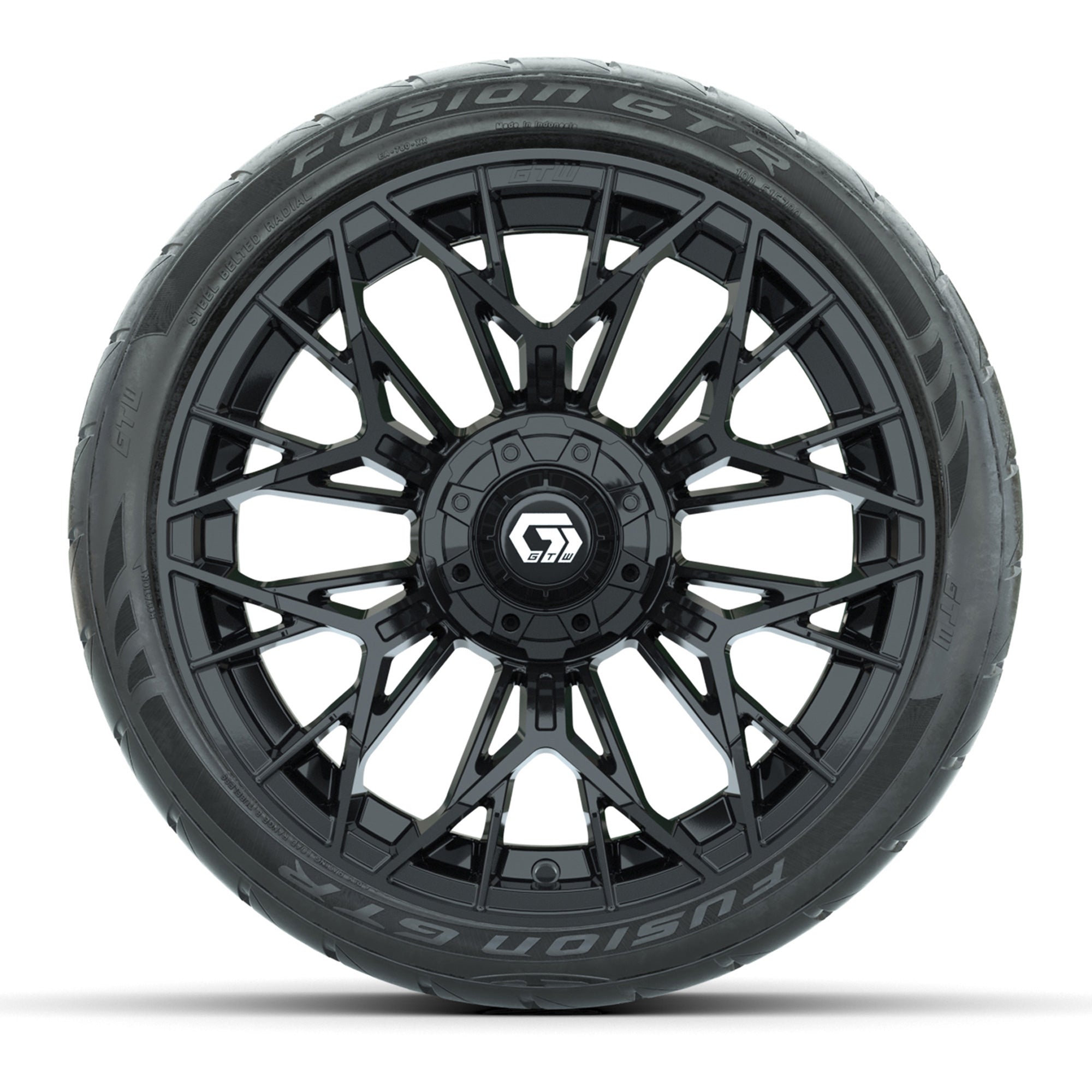 Set of (4) 15 in GTW® Stellar Black Wheels with 215/40-R15 F - 3/4 view