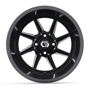 Reaper Ultra-Wide 15 inch GTW golf cart wheel - Black / Silver