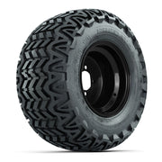 Set of (4) 10 in Black Steel Offset Wheels with 20x10-10 Predator All Terrain Tires