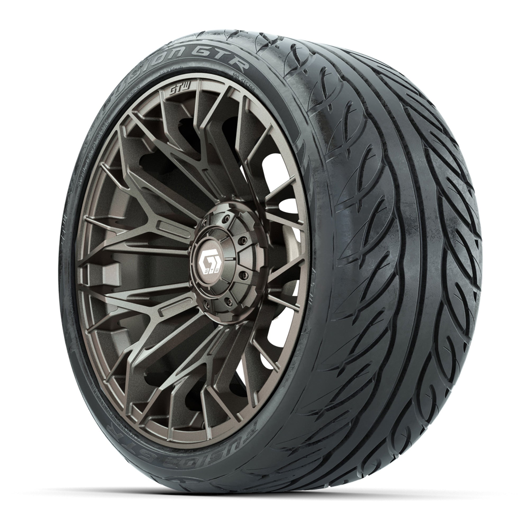 Set of (4) 15 in GTW® Stellar Matte Bronze Wheels with 215/4 - 3/4 view