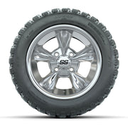 GTW® Godfather Chrome 12 in Wheels with 20X10-12 Nomad Steel Belt Radial All-Terrain Tires – Full Set