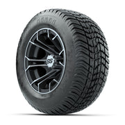 GTW Spyder Machined/Matte Grey 10 in Wheels with 205/50-10 Mamba Street Tires – Full Set