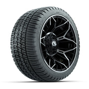 GTW® Stellar Black/Machined 12 in Wheels with 205/30-12 Fusion Street Tires – Full Set