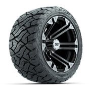 GTW Specter Black/Machined 12 in Wheels with 215/40-R12 Maverick Low-Profile All-Terrain Tires – Full Set