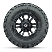 GTW® Shogun Gloss Black 12 in Wheels with 22x10-12 Timberwolf All-Terrain Tires – Full Set