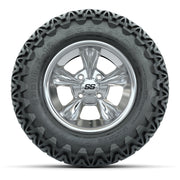 GTW® Godfather Chrome 12 in Wheels with 23X10.5-12 Predator All-Terrain Tires – Full Set