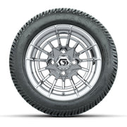 GTW® Boost Chrome 12 in Wheels with 215/40-12 Excel Classic Street Tires – Full Set
