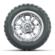GTW® Shogun Chrome 12 in Wheels with 20X10-12 Nomad Steel Belt Radial All-Terrain Tires – Full Set