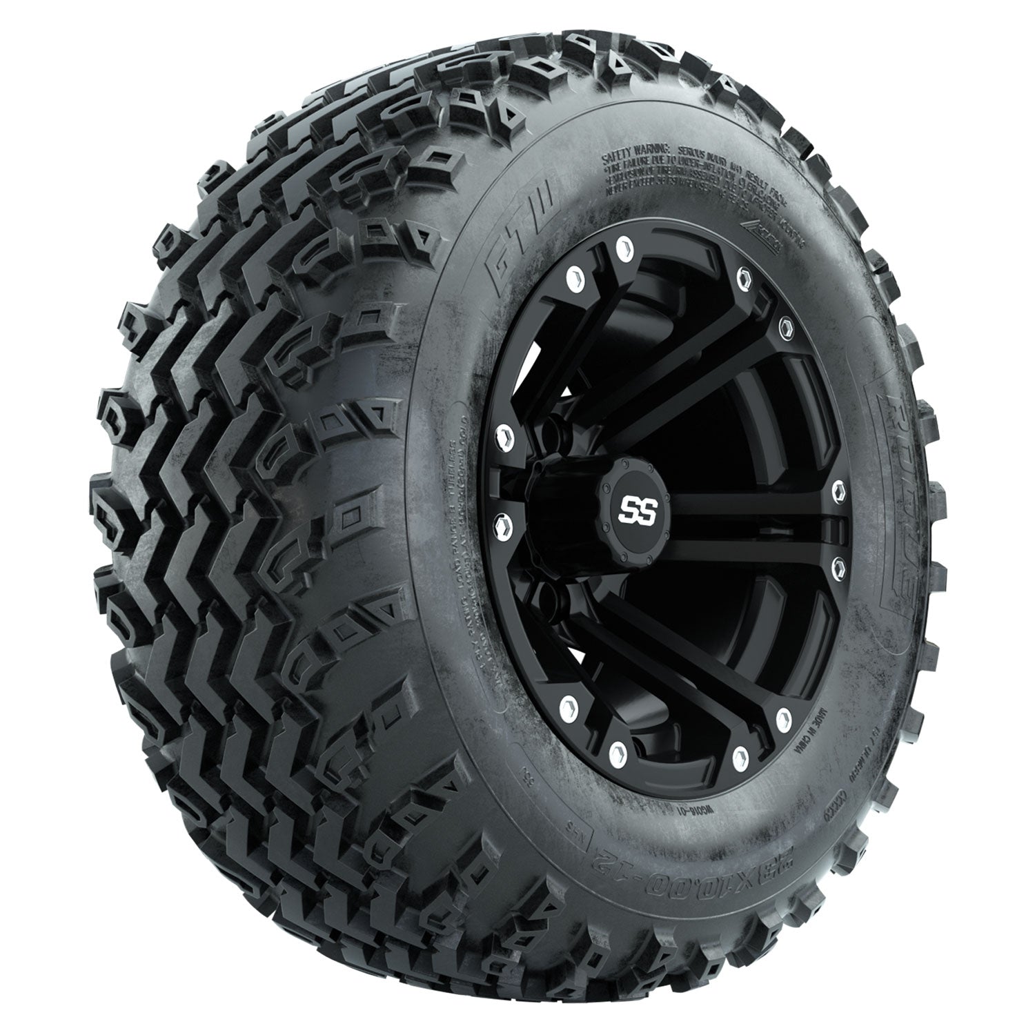 GTW 12 inch Specter matte black wheels with Rogue all-terrain tires - Set of Four