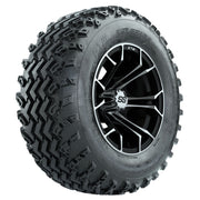 GTW 12 inch Spyder machined black wheels with Rogue all-terrain tires - Set of Four