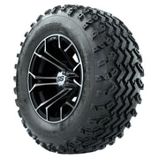 GTW 12 inch Spyder machined black wheels with Rogue all-terrain tires - Set of Four
