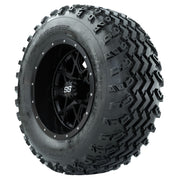 GTW 12 inch Vortex matte black wheels with Rogue all-terrain tires - Set of Four